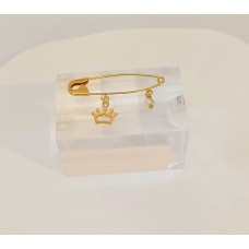 Παραμάνα Σε Κίτρινο Χρυσό 9Κ - Κορώνα και μαργαριτάρι (KID178)